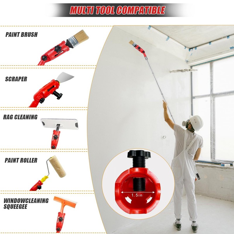 Paint Roller Set 11Pack, 1.9m Paint Roller Extension Pole 6