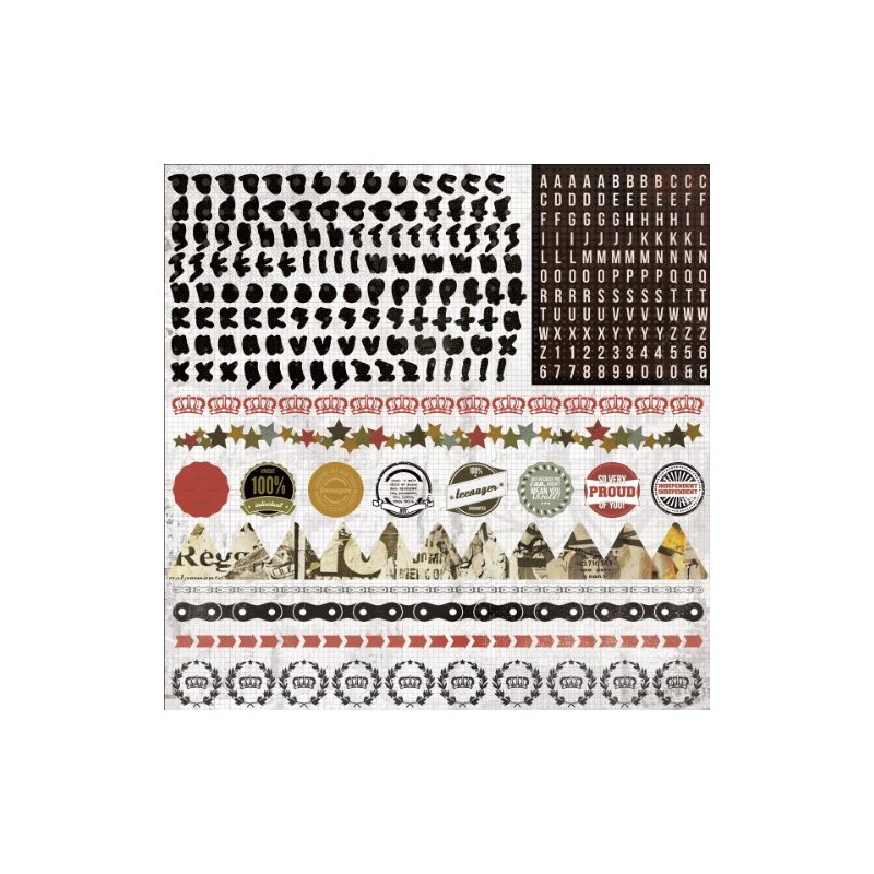 Kaisercraft 12"x12" Alphabet & Element Stickers - Attitude SS141