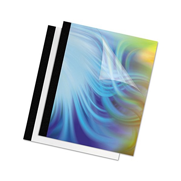 Fellowes 5222801 Thermal Covers, 1/4-Inch, 31-60 Sht Cap, 10/Pk, Clear/Black