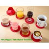 8-Pack Red Silicone Coasters with Holder, Non-Slip Rubber Coasters for