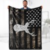 American Flag Deer Blanket Gifts - Hunting Camo Deer USA