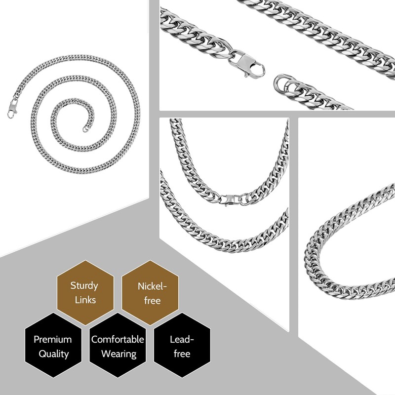 Womens Necklace, Hip Hop Cuban Link Chain for Women Girls,