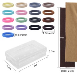 FHALLYNN 72PCS Brown Hair Ties for Women & Elastic Headbands,Soft No Damage Hair Bands Set,Packed in Clear Pencil Box Organizer (1.6in Brown)