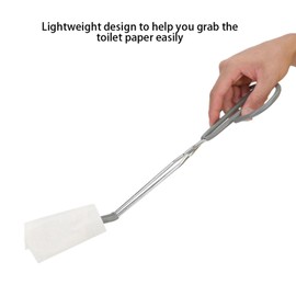 Toilet Paper Tongs, Long Toilet Paper Tongs Toilet Aid Bathroom Wiping Aid Lightweight Self Wipe Assistance Tool for Pregnant Women Elder Independent Daily Living (for 15 Inch