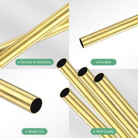 M METERXITY 4-Pack 300mm Copper Round Tube, 6mm OD 0.2mm Wall Thickness Copper Seamless Tubing for Construction/Machining/DIY Crafting, Metal Straight Pipe [0.24x0.008x11.8IN]