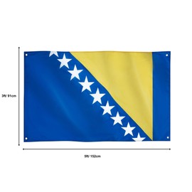 Runesol Bosnia and Herzegovina Flag, 91 x 152 cm (3 x 5 ft), 4 Eyelets, Orthodox New Year, Country Flag Bosna i Hercegovina, Premium Flags for Indoor and Outdoor Use, Vibrant Colours