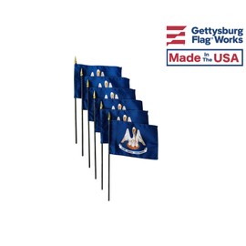 4x6" E-Gloss Louisiana Stick Flag - Flag Only - Qty 6