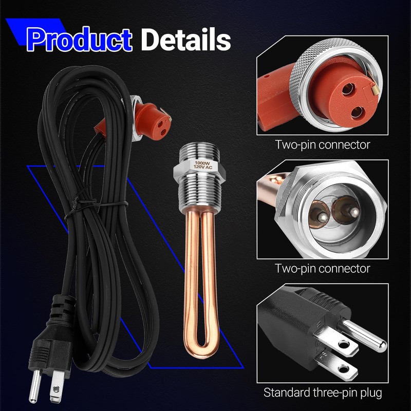 F7TZ-6A051-AA Engine Block Heater and Cable Cord For 1995-2003 Ford