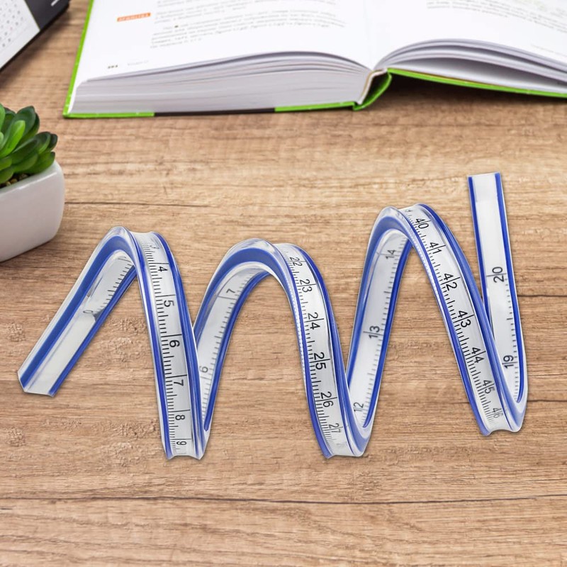 XINMEIWEN 20Inch Ruler Flexible Curve Template Double Side Ruler for