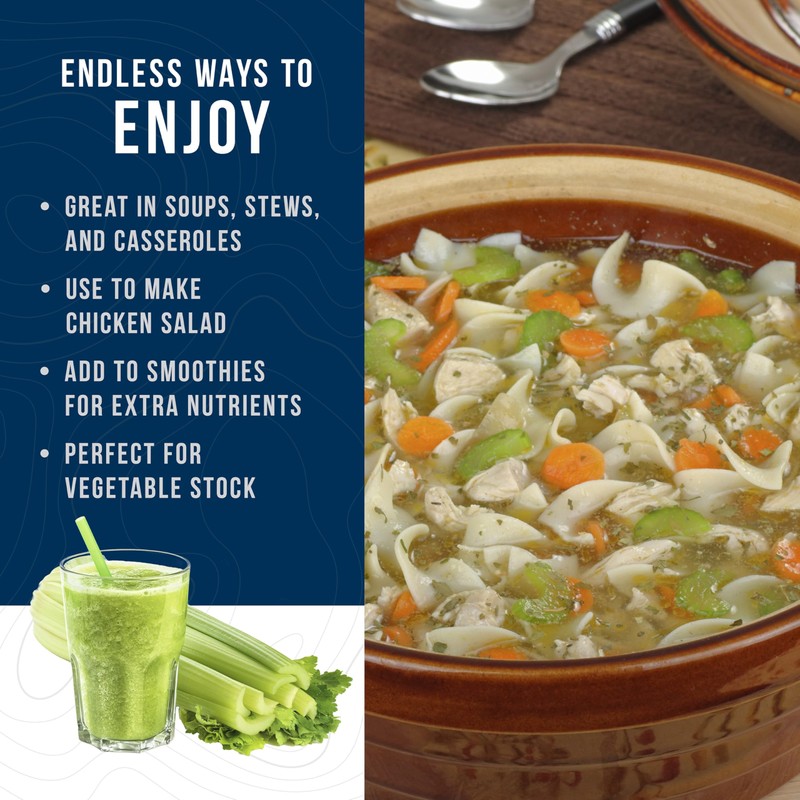 Augason Farms Dehydrated Cross Cut Celery Can, Emergency Food Supply,