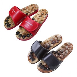 High-Stimulation Jade Stone Pebble Acupressure Foot Massage Slippers with Height Boost - 4 Colors Acupressure Slippers