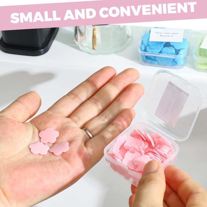 JEYORZY 4 boxes of soap tablets, soap sheets, portable mini