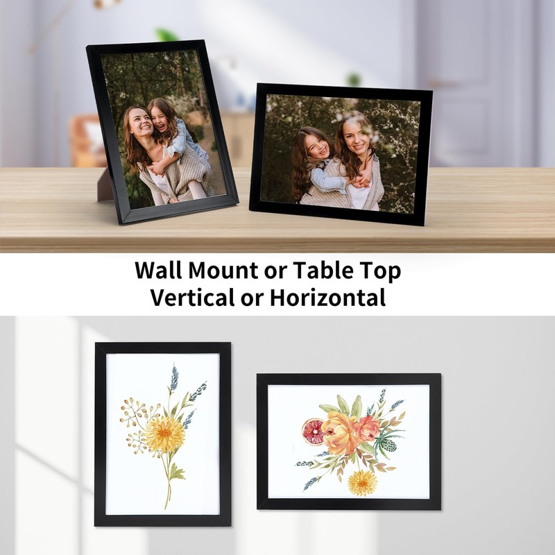 Giftgarden 5x7 Picture Frame Black, 5 by 7 Thin Photo