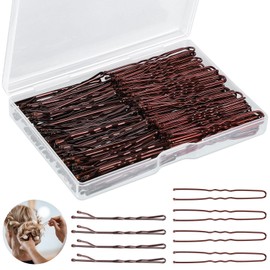 200Pcs Hair Pins Kit,Bobby Pins and U Shaped Hair Pins Bun Pins Gifts for Women Girls with Storage Box Wedding Hairstyles (Brown,2Inch)
