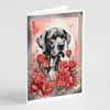 Caroline's Treasures DAC4457GCA7P Great Dane Valentine Roses Greeting Cards Pack