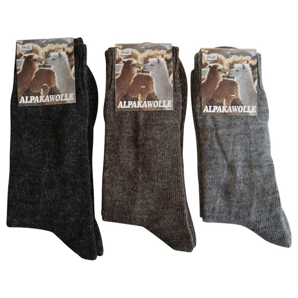 Gesundheitsstrumpf 3 Pairs of Alpaca Wool Socks Extra Fine Soft