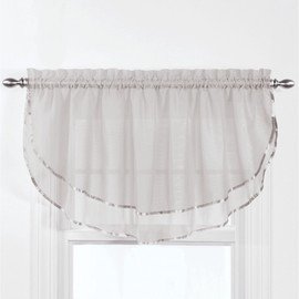 Stylemaster Elegance 60 by 24-Inch Sheer Voile Ascot Valance, Gold