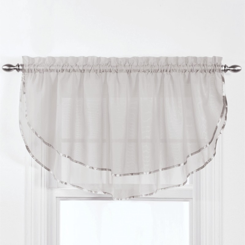 Stylemaster Elegance 60 by 24-Inch Sheer Voile Ascot Valance, Gold