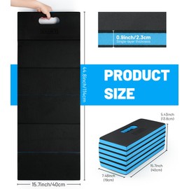 HAISKY Foldable Extra Thick Kneeling Pad, 44.9 * 15.8 * 0.9" Portable EVA Foam Mechanic Mat for Garage, Gardening, Yardwork, Workshop, Blue & Black