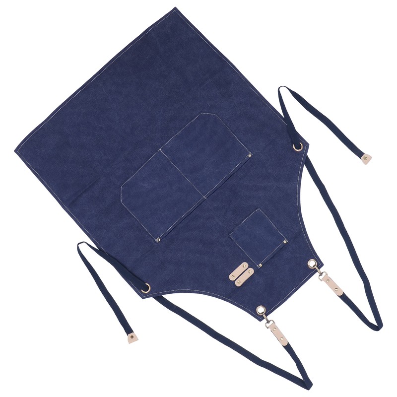 Cotton Canvas Apron Adjustable Cross Back Apron Kitchen Cooking Apron