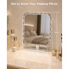 13.8 x 9.5 LED Makeup Mirror with Lights, Crystal Frame,