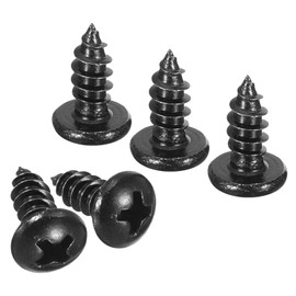 TOP-VIGOR 100Pcs Self Tapping Screws, M4 Phillips Pan Head Screw, 10mm Round Head Tapping Screws, Stainless Steel Machine Wood Fasteners Bolts for Wood, Drywall, plastic, Furniture, Repairing, Black