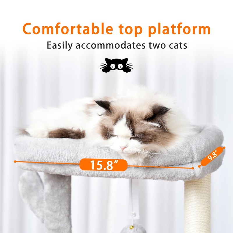 Heybly Cat Tree, 39.4 Inches Tower Condo with Scratching Post,