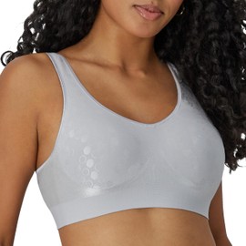 Bali Womens Comfort Revolution Wireless Bra, Comfortflex Fit Full-coverage Wirefree Bras, Crystal Grey Pattern, Large US