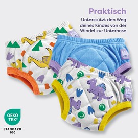 Bambino Mio Toddler Potty Training Pants 3 Pack 2-3 Years Loud Dinos Reusable Washable Baby Toddler Boys Girls Cross Stitch