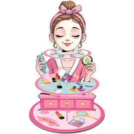 GRULLIN Spa Party 3-Tier Cupcake Stand Dessert Holder 1PCS for Sleepover Slumber Birthday Party Essentials Supplies Girls Night Decorations