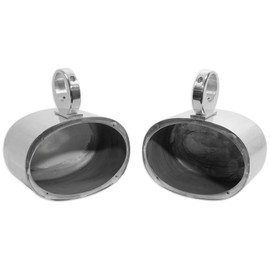 Rockville Pair Rockville 6x9 Polished Silver Aluminum Wakeboard Tower Speaker Enclosures