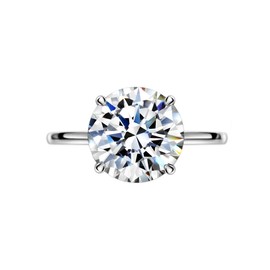 Michooyel S925 4ct Round Brilliant Cut Solitaire Diamond Engagement Rings For Women Wedding Ring Sterling Silver Cubic Zirconia Promise Ring Fine Jewellery For Women