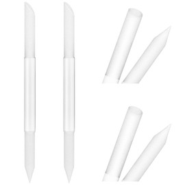 Sibba 2-Teiliges Glas-Nagelhautschieber-Nagelhautentferner-Werkzeug doppelseitiger Nagelhauttrimmer Maniküre-Stick professionelles Präzisionsfeilen Abrasive Nagelstudios Frauen Zuhause (Transparent)