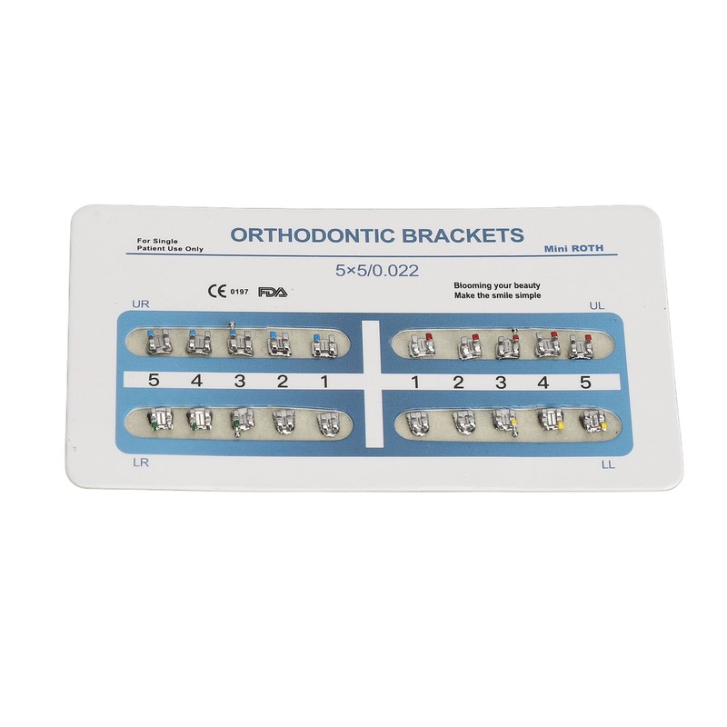 10 Sheets Teeth Brackets Mini Roth Bracket 0.022in 3 Hooks