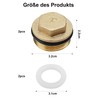 UOCAI Pack of 2 Brass Plugs with Rubber Ring, Pipe
