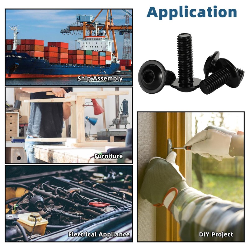 MewuDecor M8 x 40mm Flanged Button Head Socket Cap Screws,