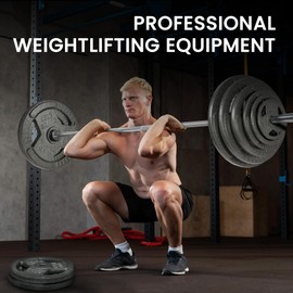 Fitvids Olympic Barbell Bar for Power Lifting and Weightlifting, 700 Pound Capacity, 2 Inch Diameter