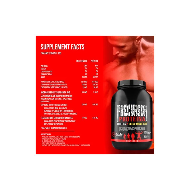 1 Kg Testo Precursor Testosterona + Prote Para Hombres