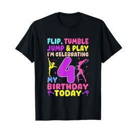 4th Birthday Girl Gymnastics Themed Party 4 Year Old T-Shirt
