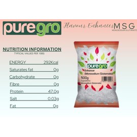 Puregro Flavour Enhancer 500g| Pack of 1 | Puregro Fine MSG | Monosodium Glutamate | MSG | Ajinomoto | Premium Quality | Sodium Glutamate | Natural Flavoring |