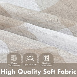 DriftAway Kitchen Curtains Linen Textured Short Buffalo Woven Cafe Curtains 36 Inch Length for Living Room Bathroom Farmhouse Rustic Rod Pocket 2 Panels Taupe