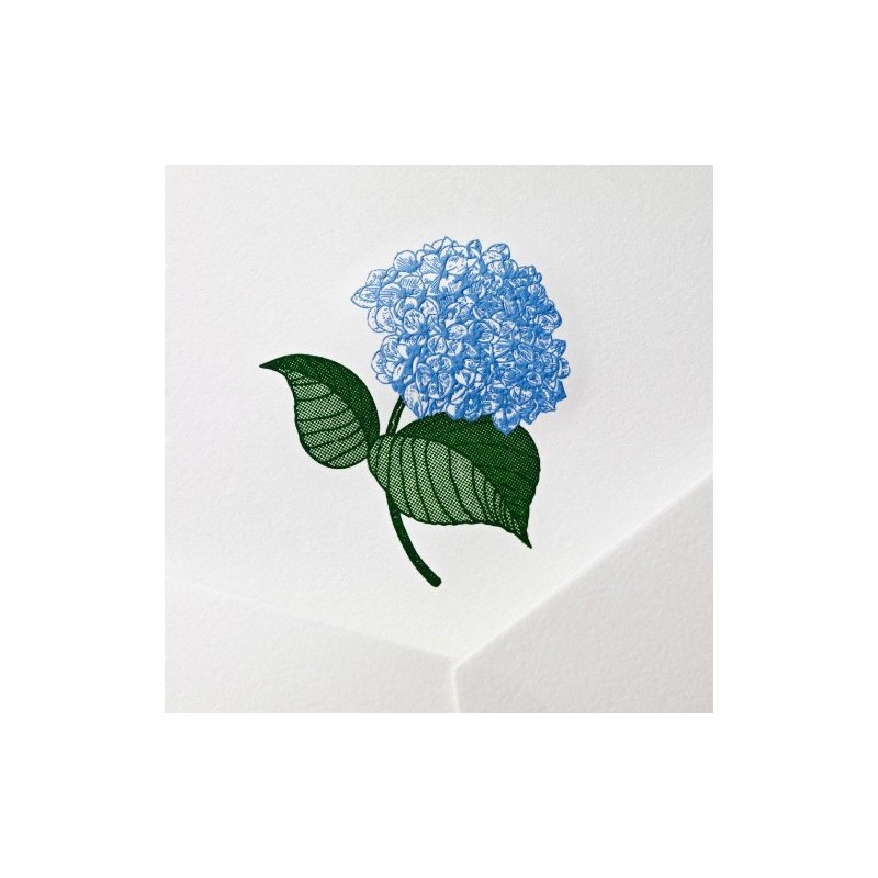Crane & Co. Hand Engraved Blue Hydrangea Note (RN1328)