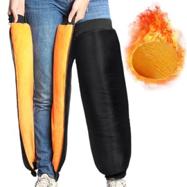 Winter Motorcycle Thermal Knee Guards with Zipper and Reflective Strips Windproof Waterproof Thicken Fleece Lined Leg Warmer Waterproof Motocross Knee Shin Pads Leg Covers for Riding Cycling