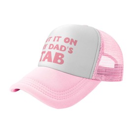 Funny Trucker Hats for Women Hot Pink Funny Gag Baseball Hat for Women Girls, Put It on My Dad's Tab, One Size