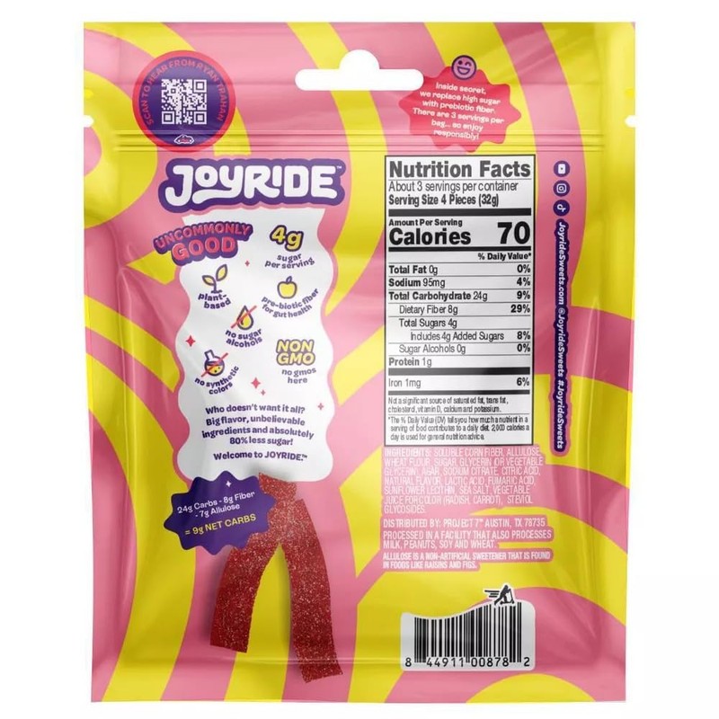 Joyride Sweets Joyride Candy Sour Candy Strips - 3.5oz-Gummy Candy,