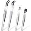 4 Pcs Rubber Tipped Tweezers For Crafting Plastic Tweezers Craft