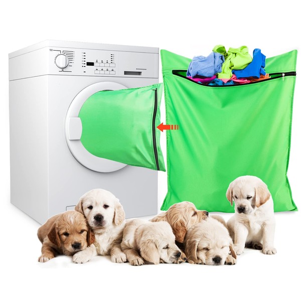 Coptiner Laundry Bag for Pets Washing Bag for Washing Machine Dog and Cat Hair Remover for Towels, Blankets, Toys, Petwear Laundry Bag (Green)