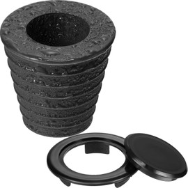 2 Pieces Umbrella Cone Wedge Patio Table Umbrella Hole Ring and Cap Set Fits up to 1.5 Inch in Diameter or Smaller Outdoor Patio Table Hole Pool Adapter(Black Black)