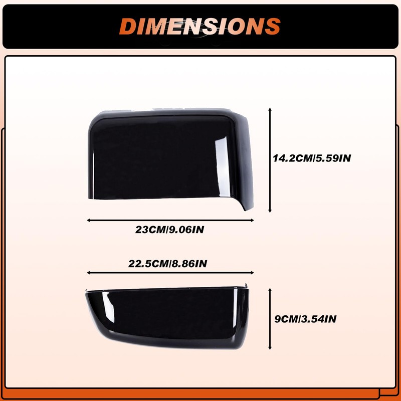 ACLONG Tow Mirror Cover Caps Glossy Black Left & Right