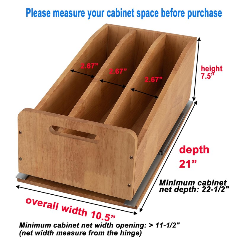 DINDON Pull Out Cabinet Organizer for Pans, Cookie Sheet, Bakeware,